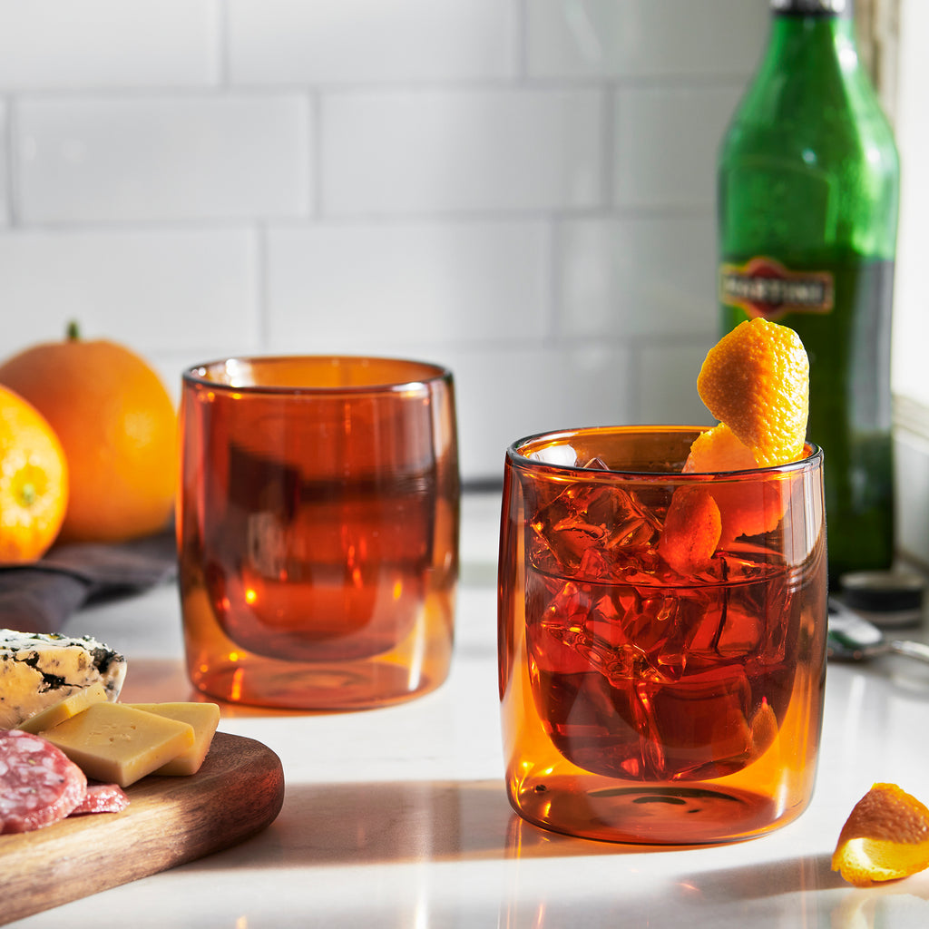 Tumbler Glass, Amber 9Oz., 266Ml 2-Piece