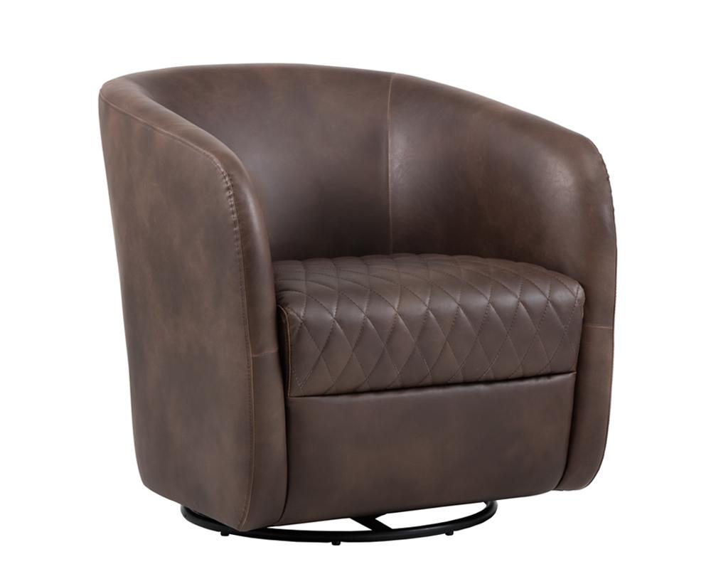 Dax Swivel Lounge Chair - Havana Dark Brown