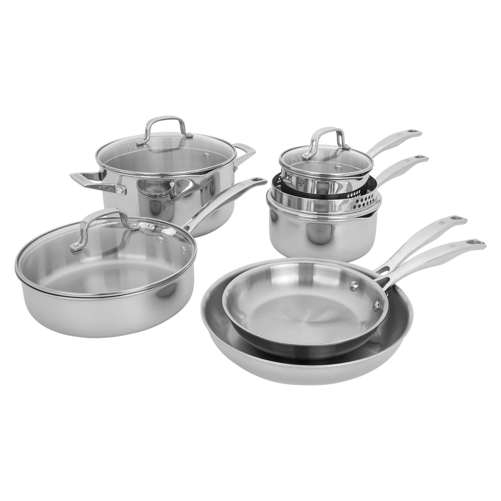 10-Piece Stainless Steel Cookware Set, Clad H3