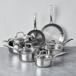 10-Piece Stainless Steel Cookware Set, Clad H3