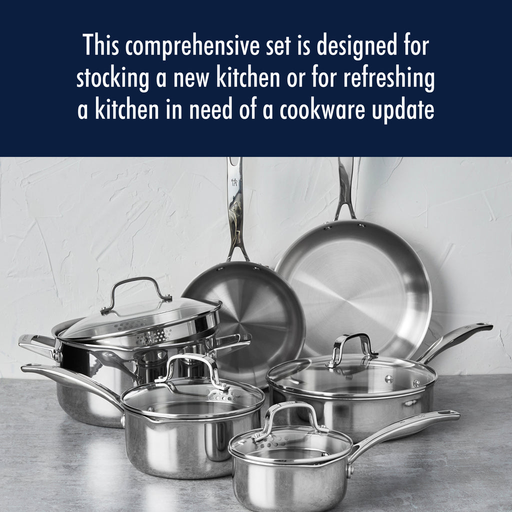 10-Piece Stainless Steel Cookware Set, Clad H3