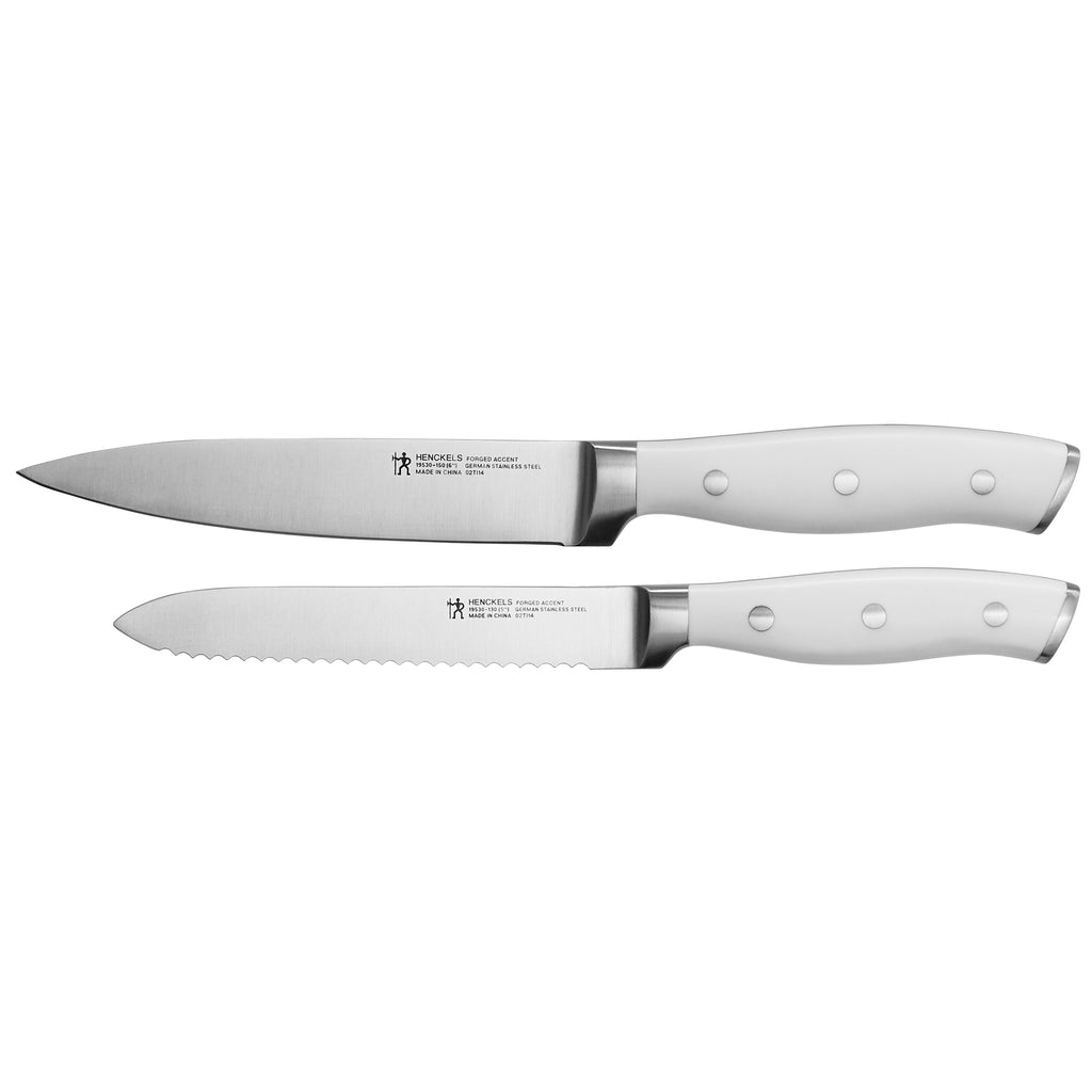 2-Piece Utility Set- White Handle Forged Accent