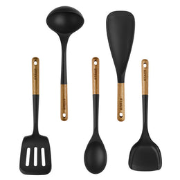 Staub Silicone with Wood Handle Cooking Utensil, 5-pc Set