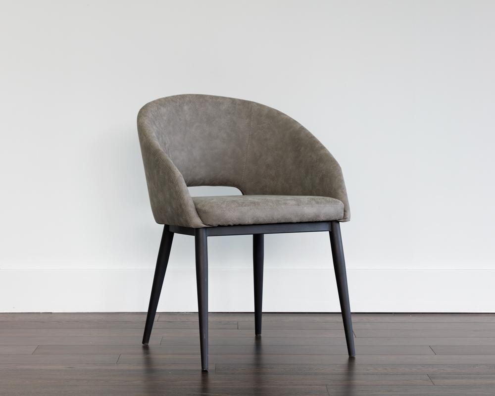 Thatcher Dining Armchair - Black - Antique Grey