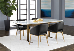 Thatcher Dining Armchair - Champagne Gold - Onyx