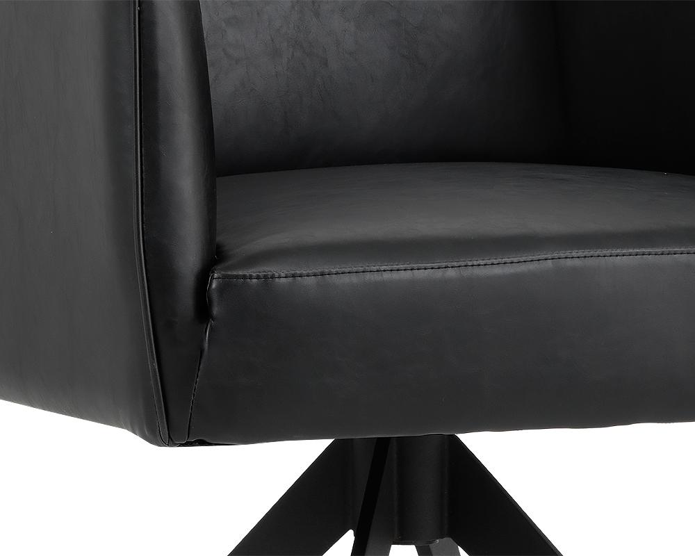 Phoenix Swivel Dining Armchair - Coal Black