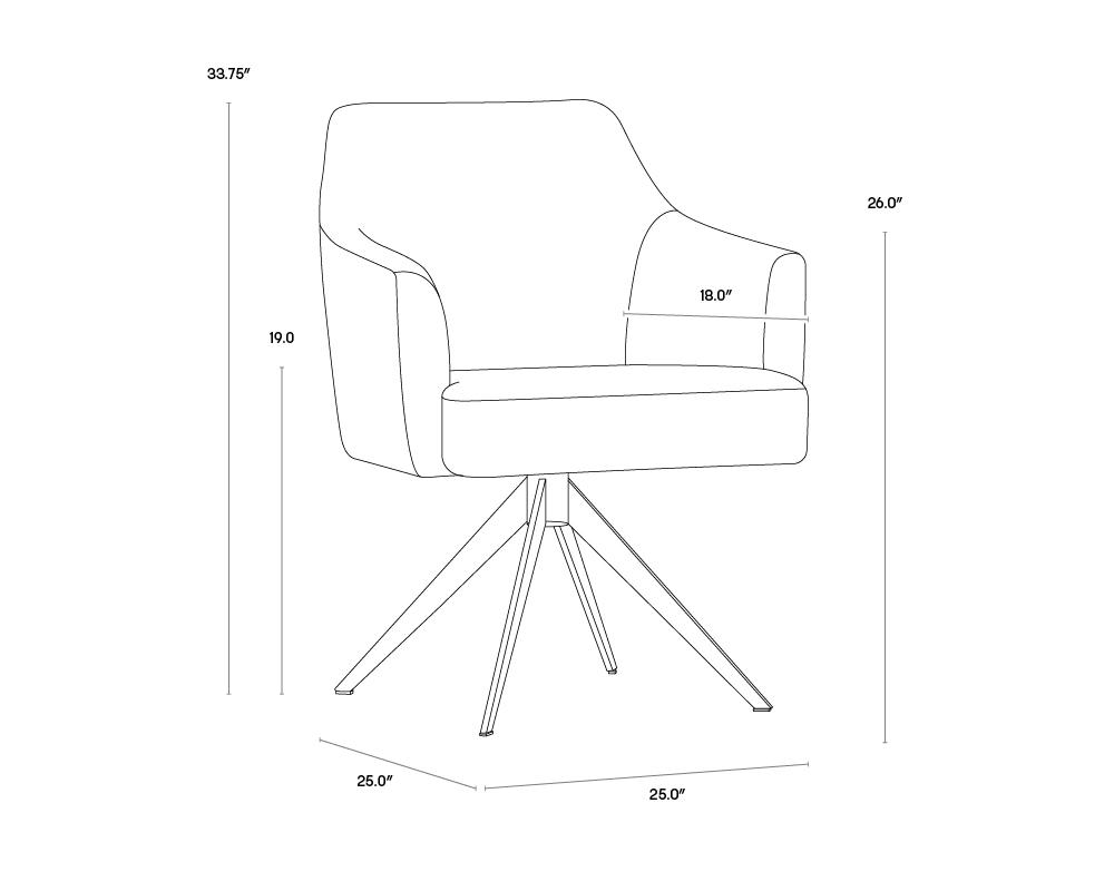 Sydney Swivel Dining Armchair - Midnight Blue