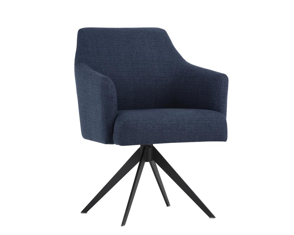 Sydney Swivel Dining Armchair - Midnight Blue