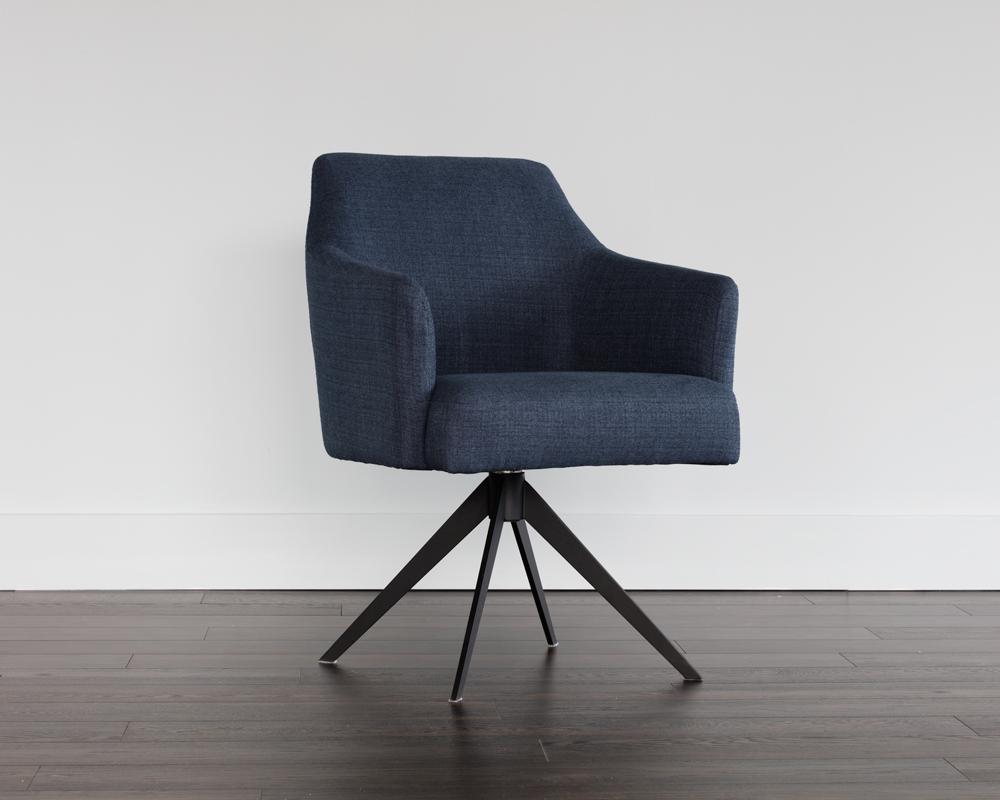 Sydney Swivel Dining Armchair - Midnight Blue