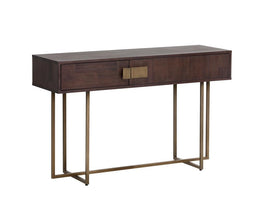 Jade Console Table - Antique Brass - Dark Mango