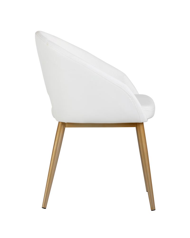 Thatcher Dining Armchair - Champagne Gold - Snow