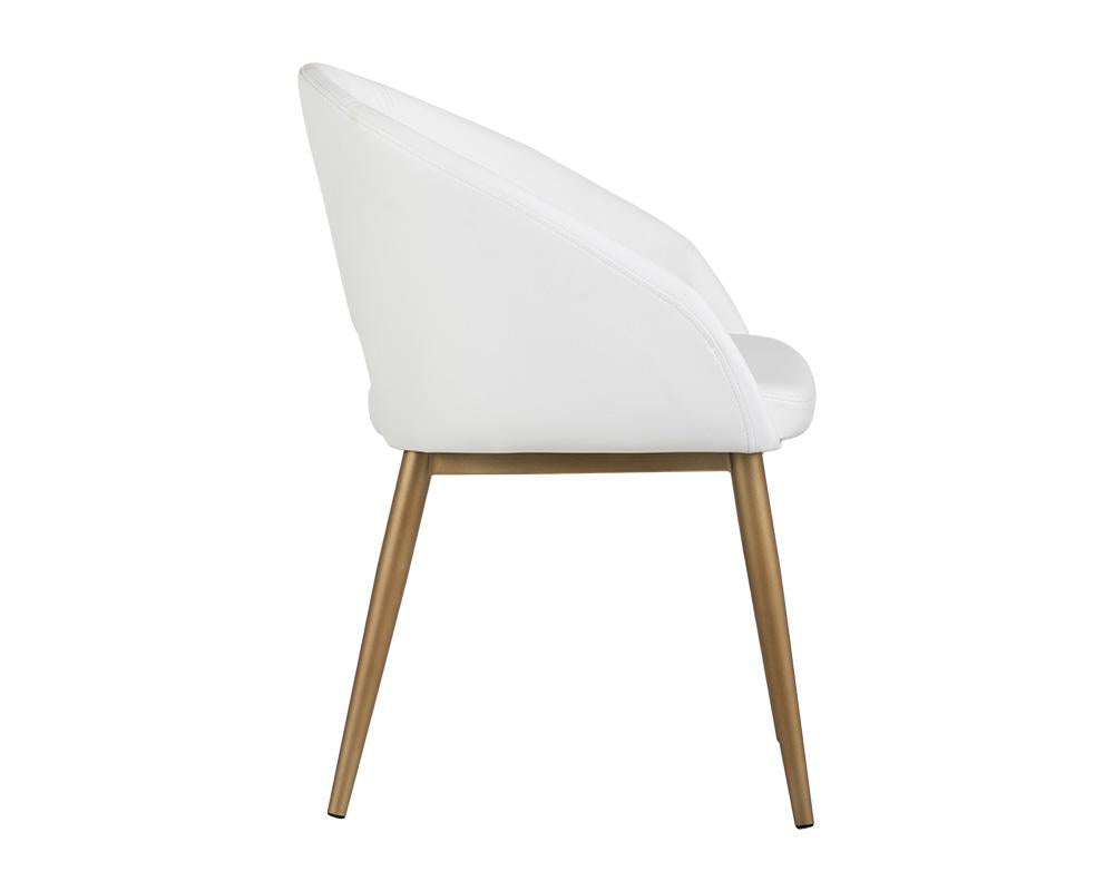 Thatcher Dining Armchair - Champagne Gold - Snow