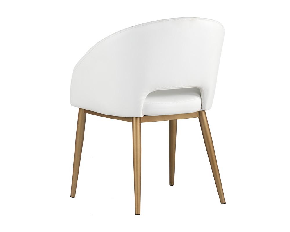 Thatcher Dining Armchair - Champagne Gold - Snow