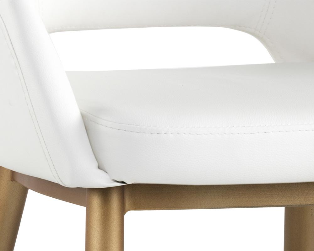 Thatcher Dining Armchair - Champagne Gold - Snow