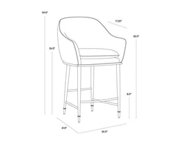 Bowman Counter Stool - Flint Grey