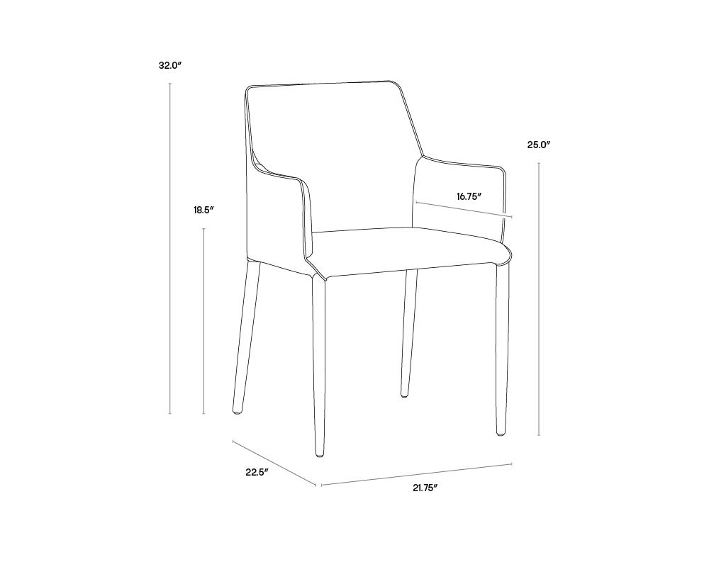 Renee Dining Armchair - Armour Grey / Dark Slate