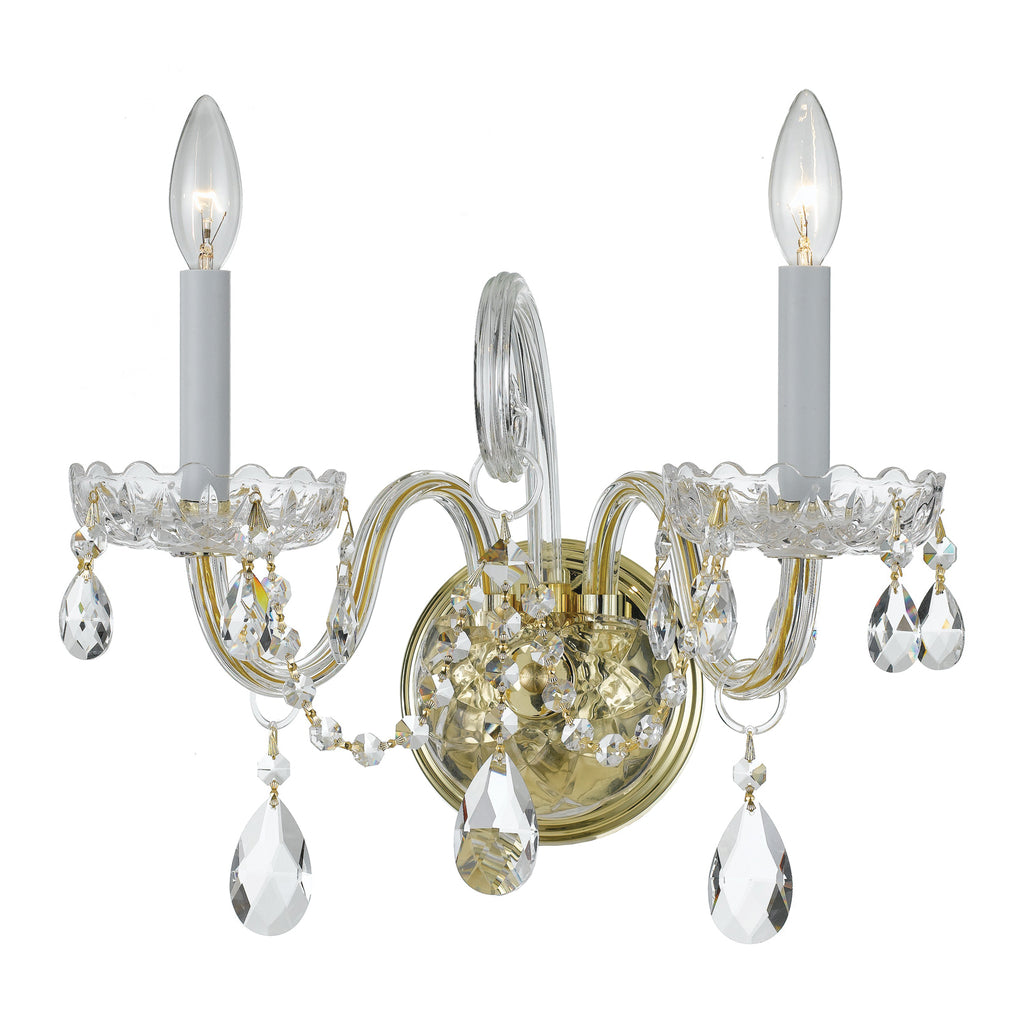 Traditional Crystal 2 Light Sconce