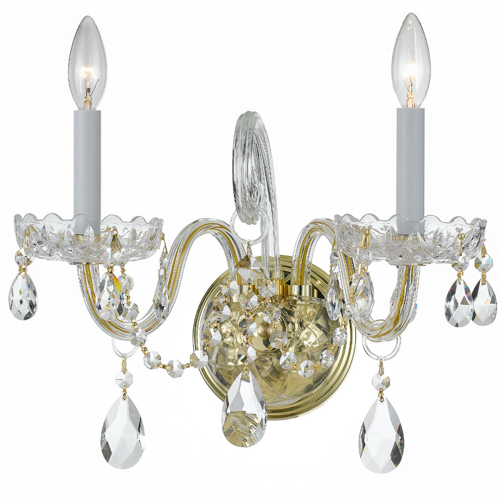 Traditional Crystal 2 Light Sconce