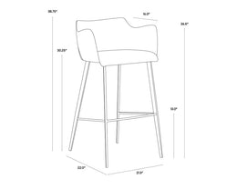 Griffin Barstool - Town Grey / Roman Grey