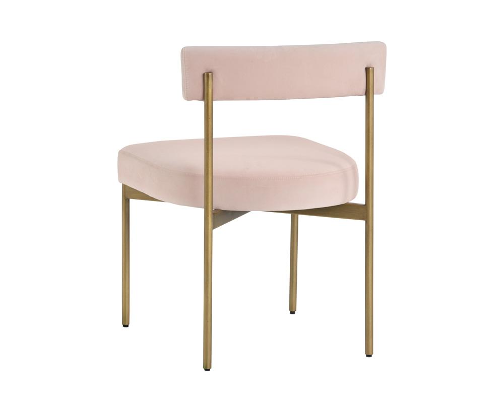 Seneca Dining Chair - Antique Brass - Velvet Blush