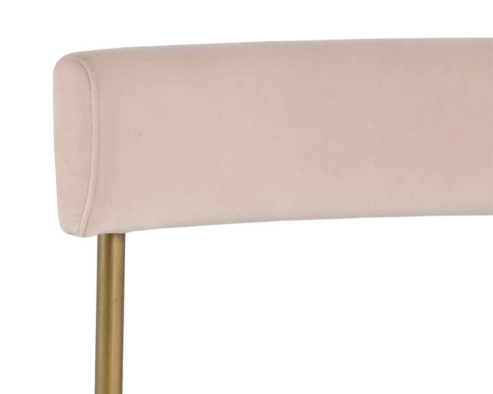 Seneca Dining Chair - Antique Brass - Velvet Blush