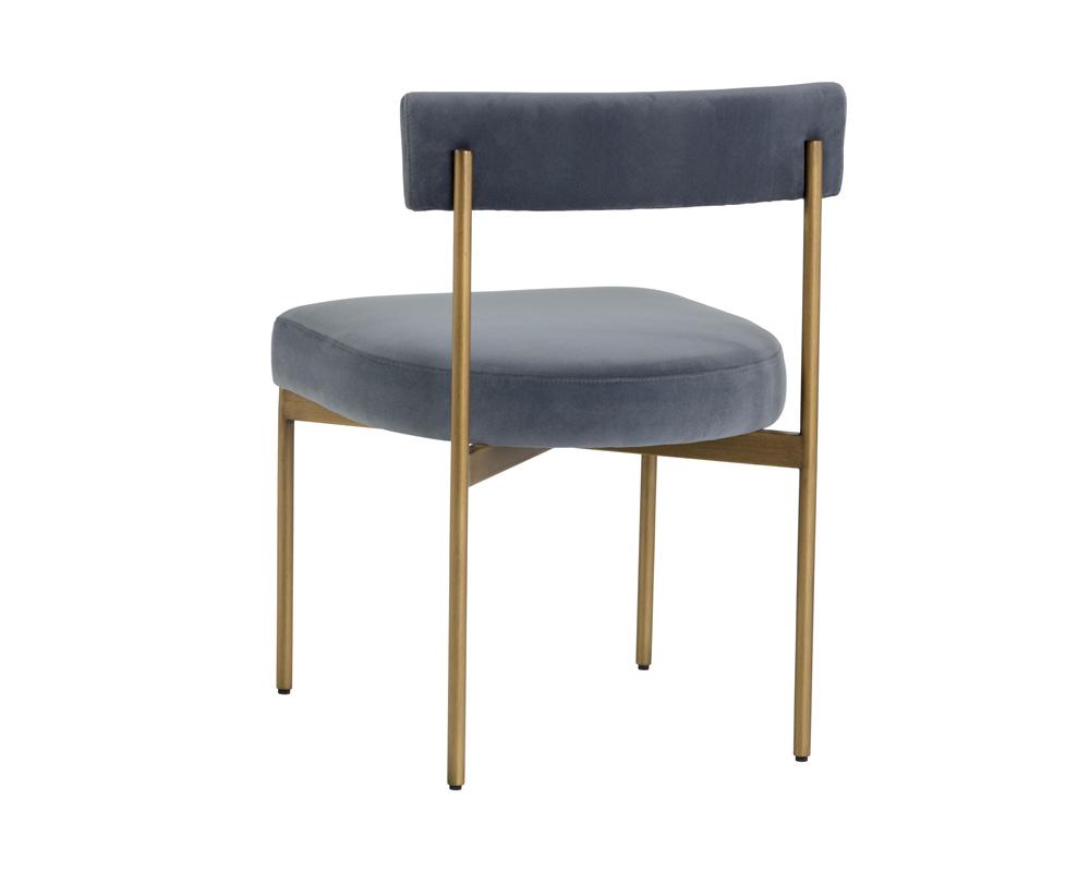 Seneca Dining Chair - Antique Brass - Velvet Slate, Set of 2