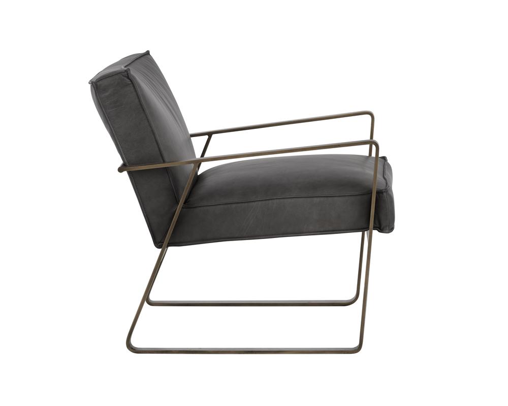 Kristoffer Lounge Chair - Vintage Steel Grey Leather