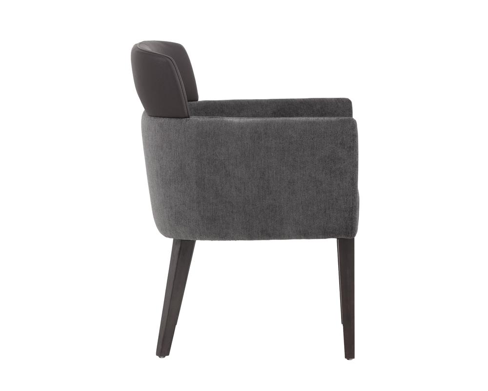 Herve Dining Armchair - Polo Club Kohl Grey / Dark Brown