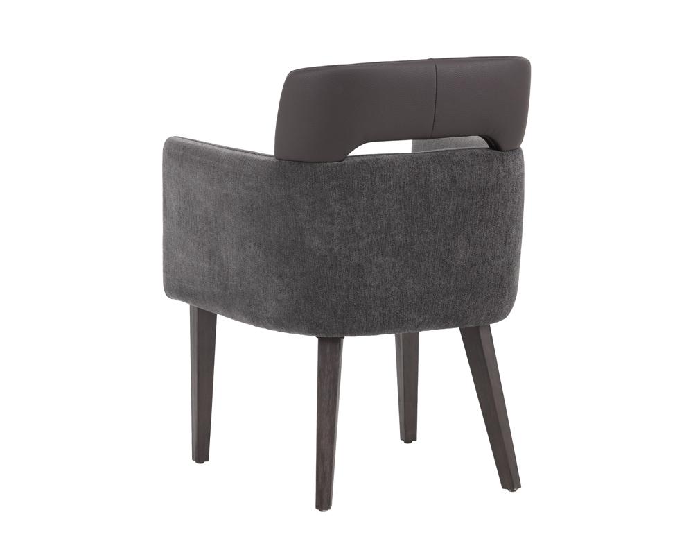 Herve Dining Armchair - Polo Club Kohl Grey / Dark Brown