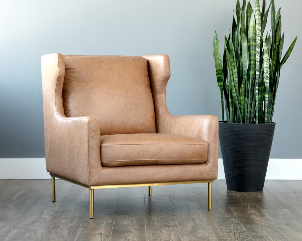 Virgil Lounge Chair - Marseille Camel Leather