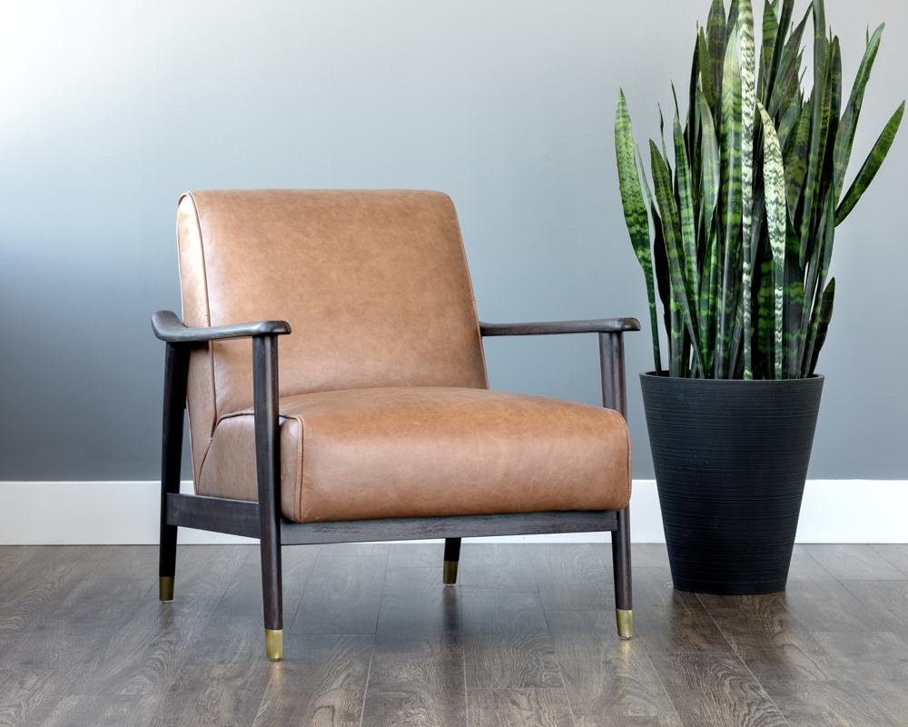 Kellam Lounge Chair - Marseille Camel Leather