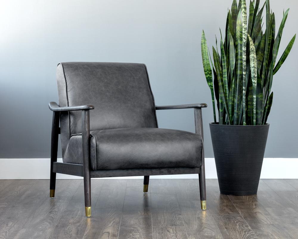 Kellam Lounge Chair - Marseille Black Leather