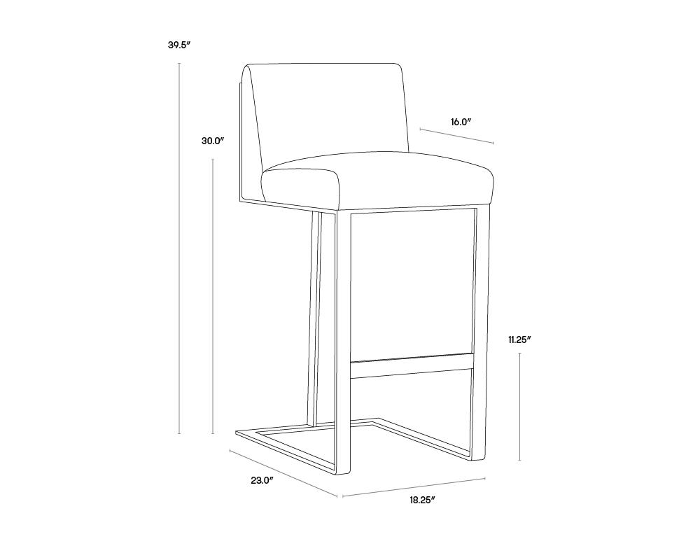 Dean Barstool - Stainless Steel - Cantina White