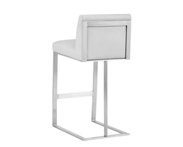 Dean Barstool - Stainless Steel - Cantina White