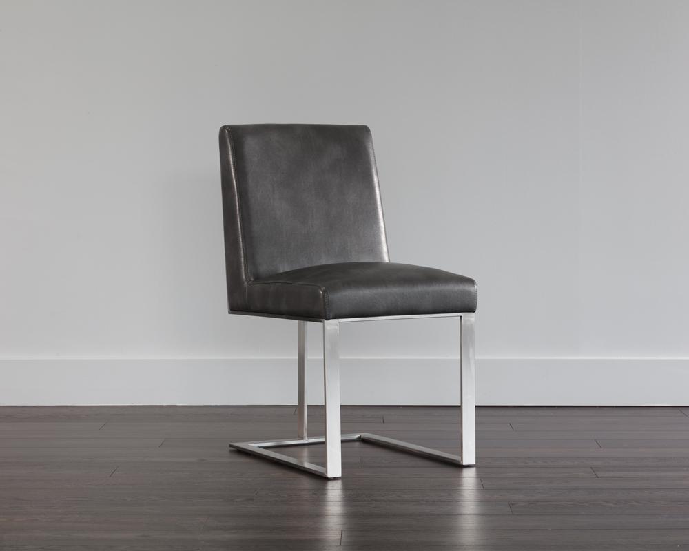 Dean Dining Chair - Stainless Steel - Cantina Magnetite