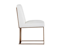 Dean Dining Chair - Antique Brass - Cantina White