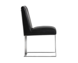 Dean Dining Chair - Stainless Steel - Cantina Black