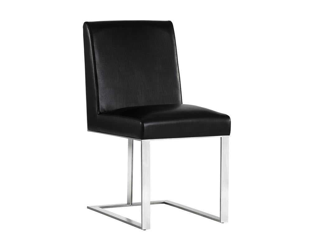 Dean Dining Chair - Stainless Steel - Cantina Black