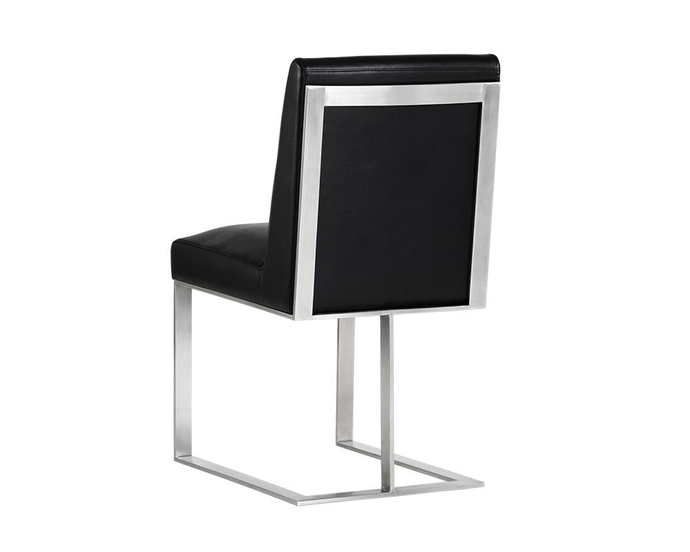 Dean Dining Chair - Stainless Steel - Cantina Black