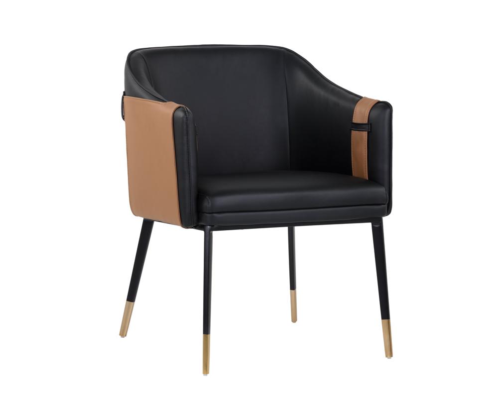 Carter Dining Armchair - Napa Black / Napa Cognac