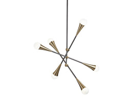 Zenith Chandelier - Brass And Black