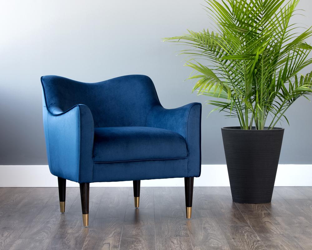 Bow Lounge Chair - Navy Blue Sky