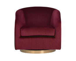 Hazel Swivel Lounge Chair - Burgundy Sky