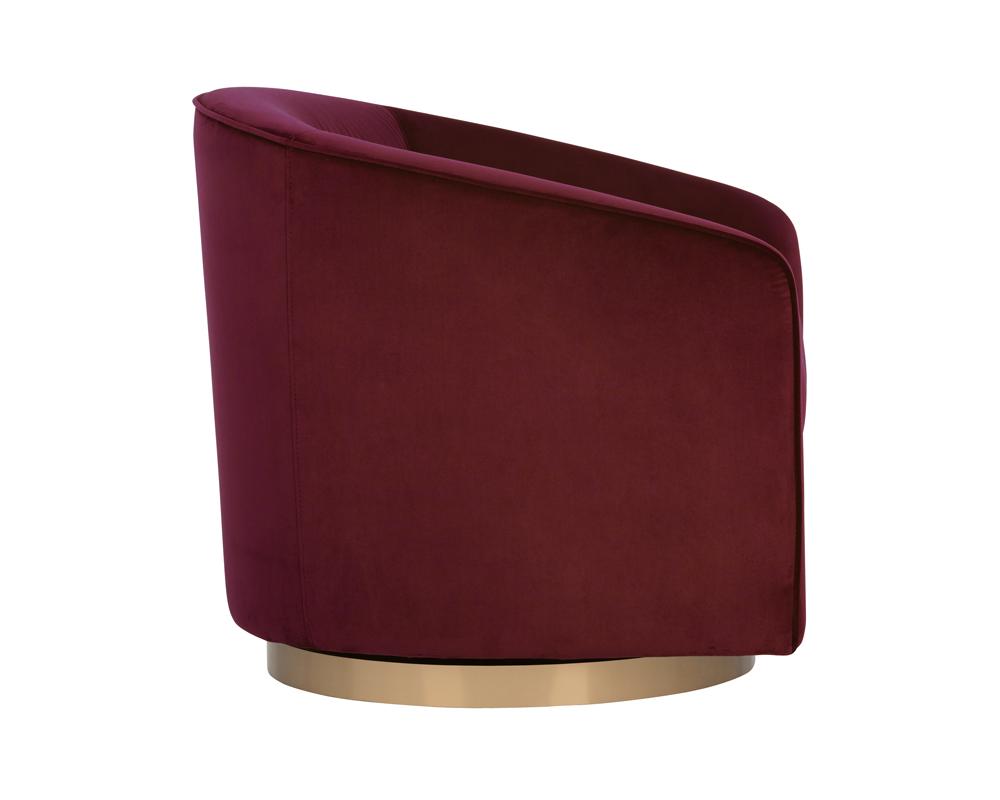 Hazel Swivel Lounge Chair - Burgundy Sky