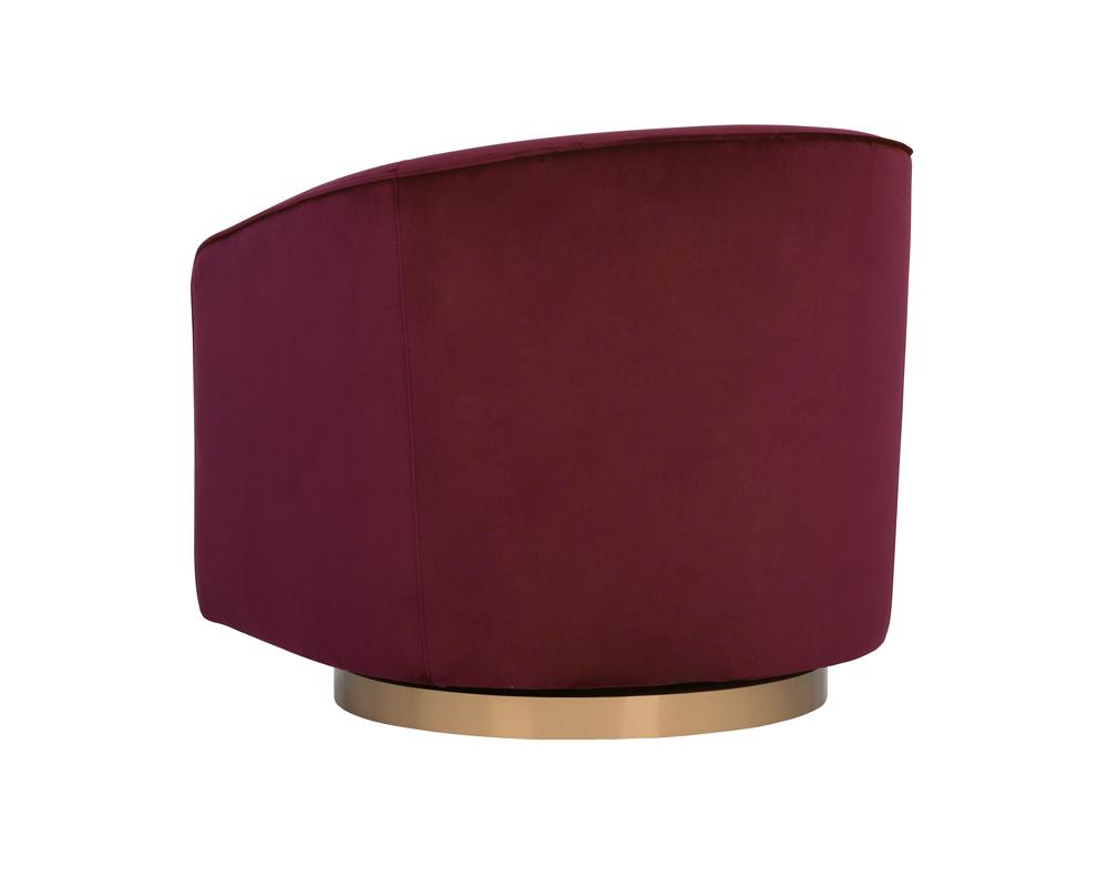 Hazel Swivel Lounge Chair - Burgundy Sky