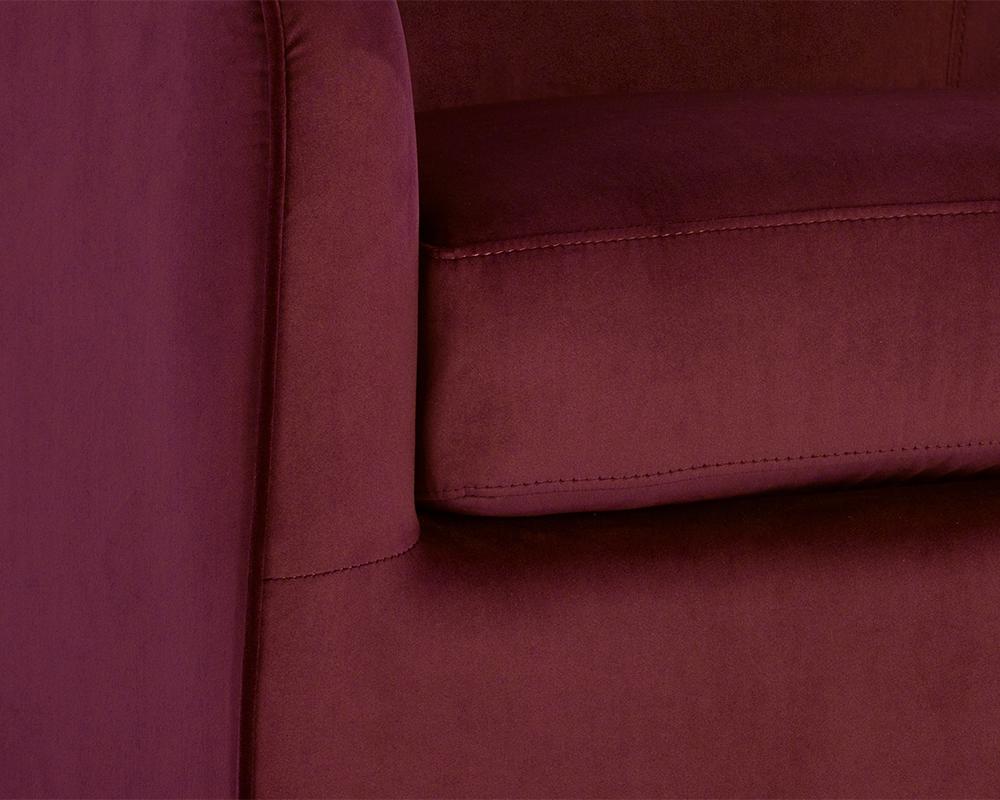 Hazel Swivel Lounge Chair - Burgundy Sky