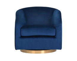 Hazel Swivel Lounge Chair - Navy Blue Sky