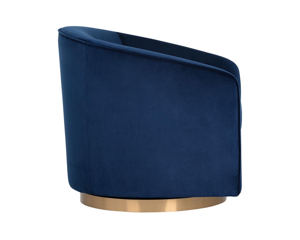 Hazel Swivel Lounge Chair - Navy Blue Sky