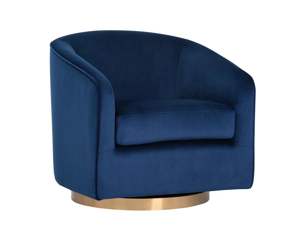 Hazel Swivel Lounge Chair - Navy Blue Sky