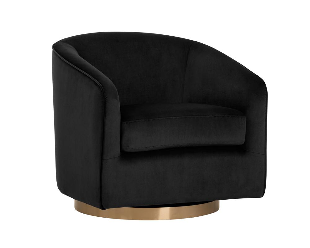 Hazel Swivel Lounge Chair - Black Sky